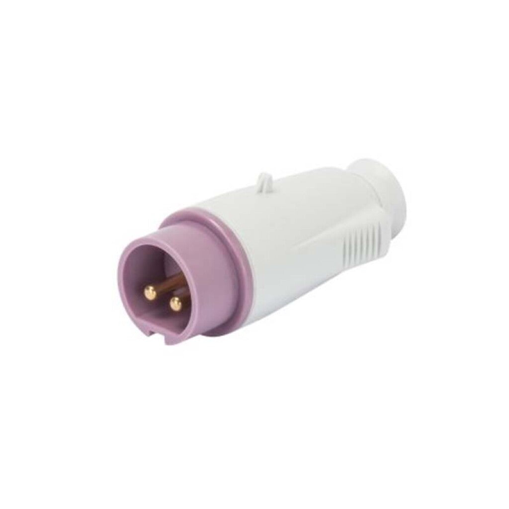 Ficha industrial 2P s/tierra 16A 24V violeta - GG0064