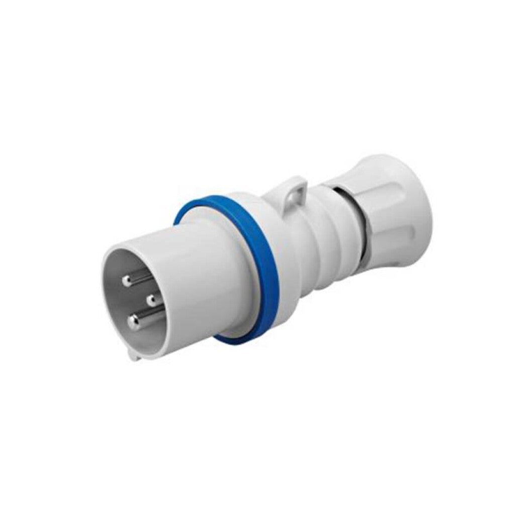 Ficha industrial 2P+T 16A 6HS 220V azul - GG0004