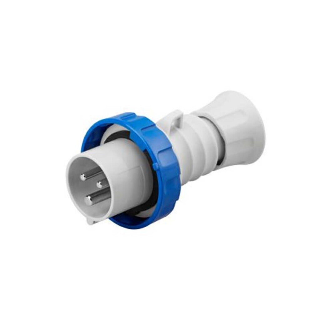 Ficha industrial 2P+T 32A 6HS 220V IP67 azul - GG0037