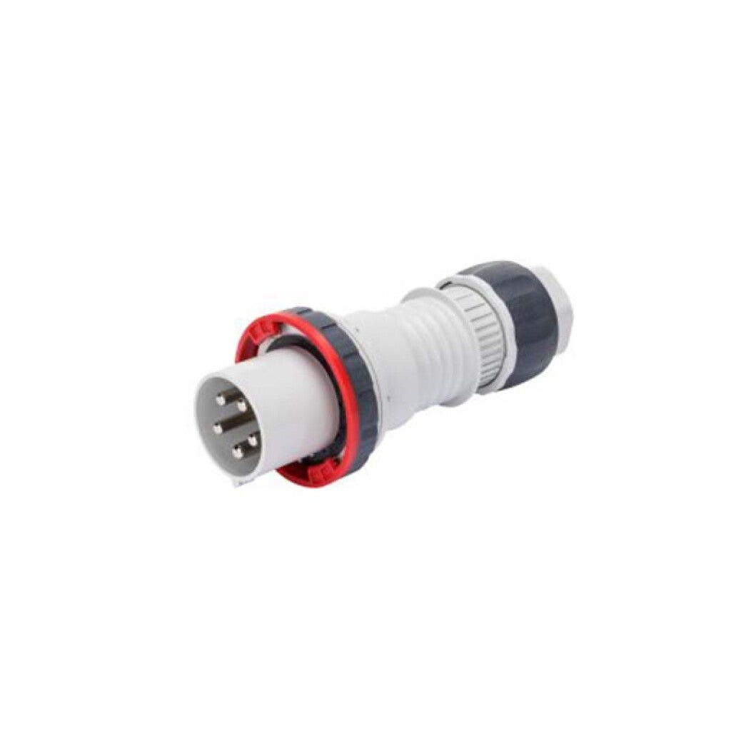 Ficha industrial 3P+T 125A 6HS 380V IP67 roja - GG0060