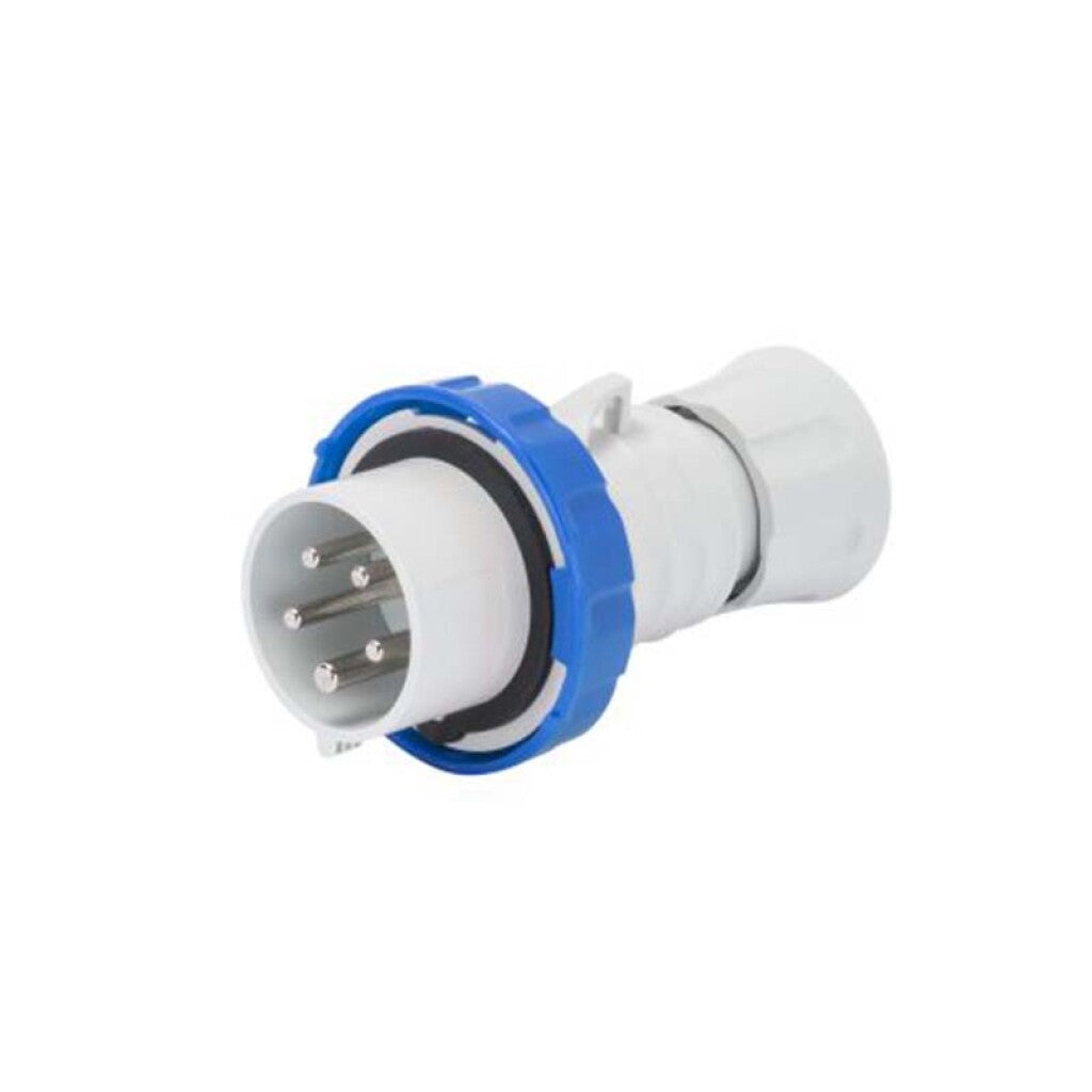 Ficha industrial 3P+T 32A 9HS 220V IP67 azul - GG0038