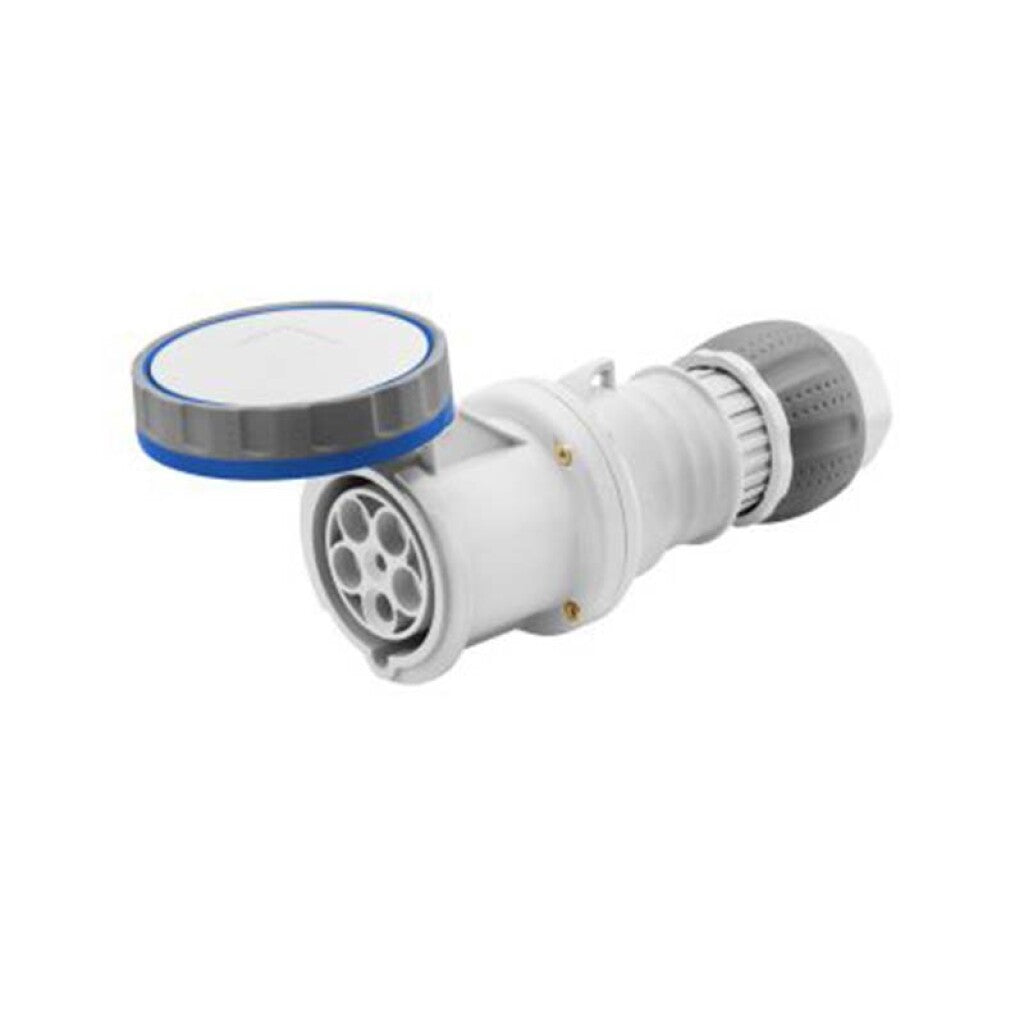 Ficha prolongación ind. 3P+T 63A 9H 220V IP67 azul - GG2049