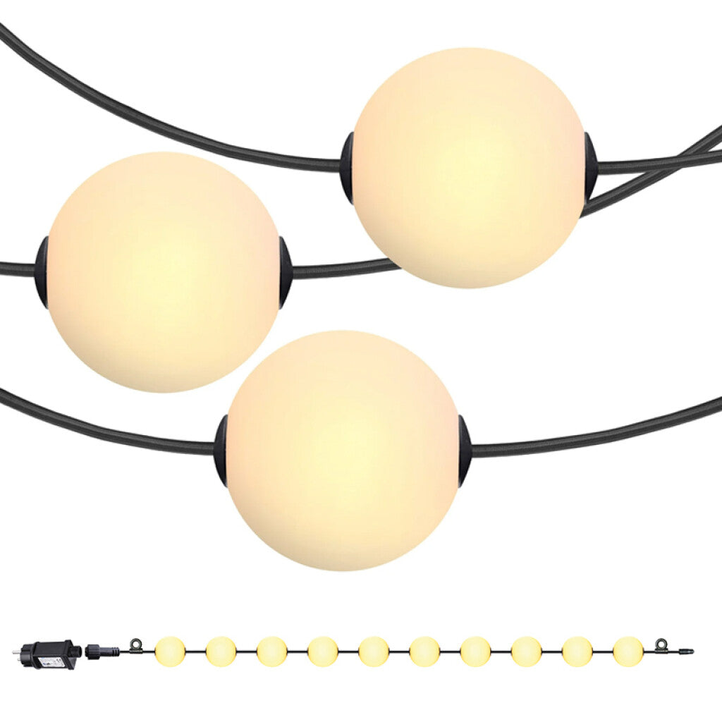Guirnalda IP67 7,5m c/10 esferas LED cálidas 800Lm - IX3800