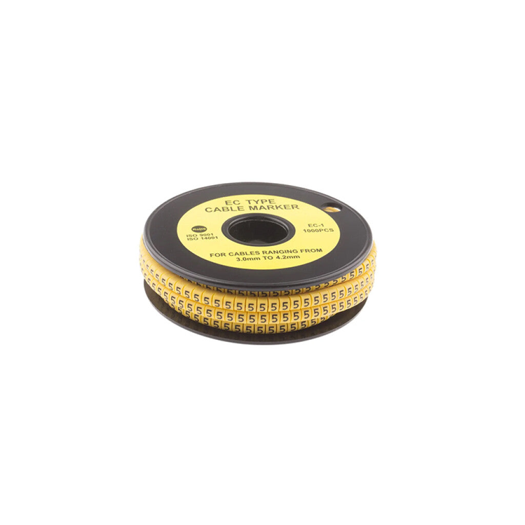 Identificador p/cables de 0,75 a 1,5mm2 número "5" - WI4405
