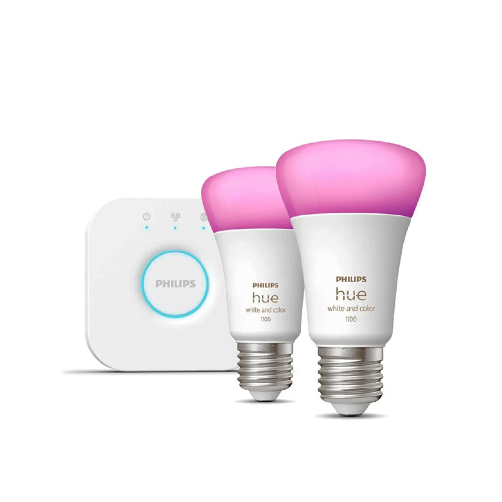 Kit 2 lámparas LED E27 9W 1055Lm RGBW + Bridge HUE - L27421