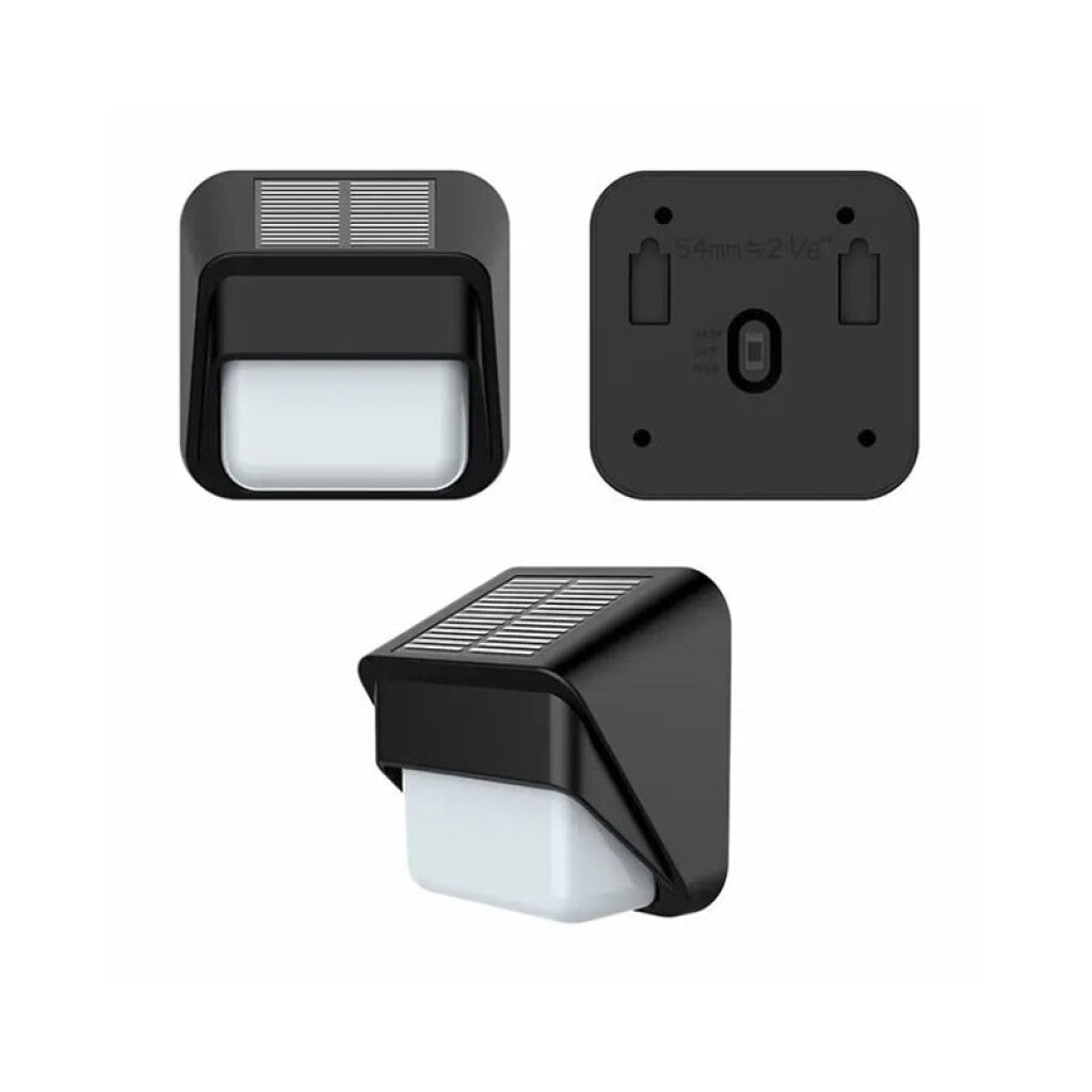 kit de 4 pcs - Aplique pared solar 40Lm/W negro cálido 85x85x52 - IX4920