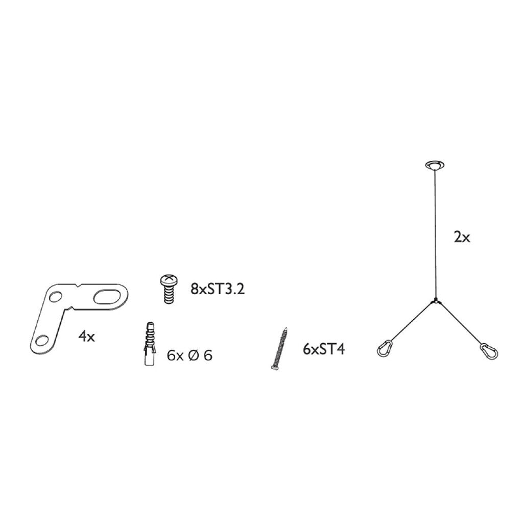 Kit de suspensión para panel RC048B, aluminio - PH9896