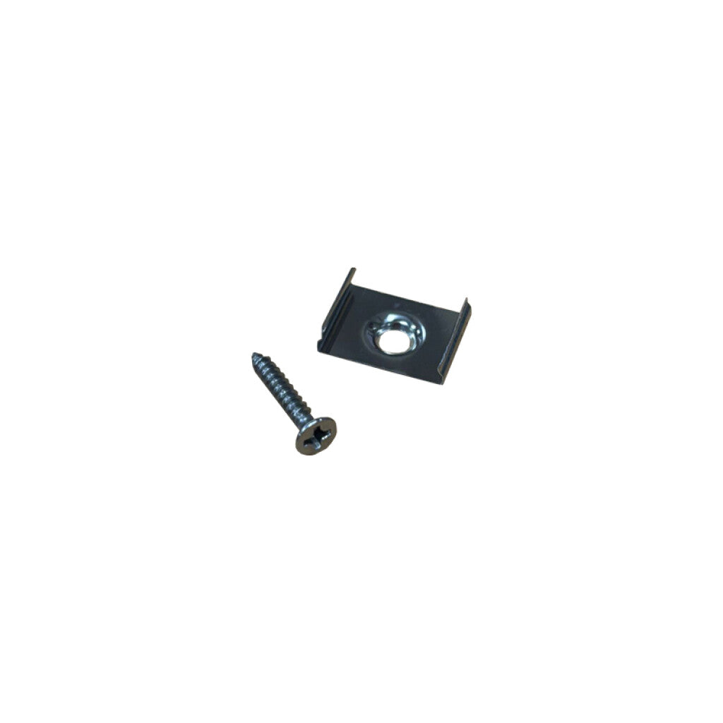 Kit grampa + tornillo para aplicar perfil LED 15x6mm - IX1677