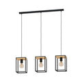 Lámpara colgante acero negro madera LIBERTAD - EG4320