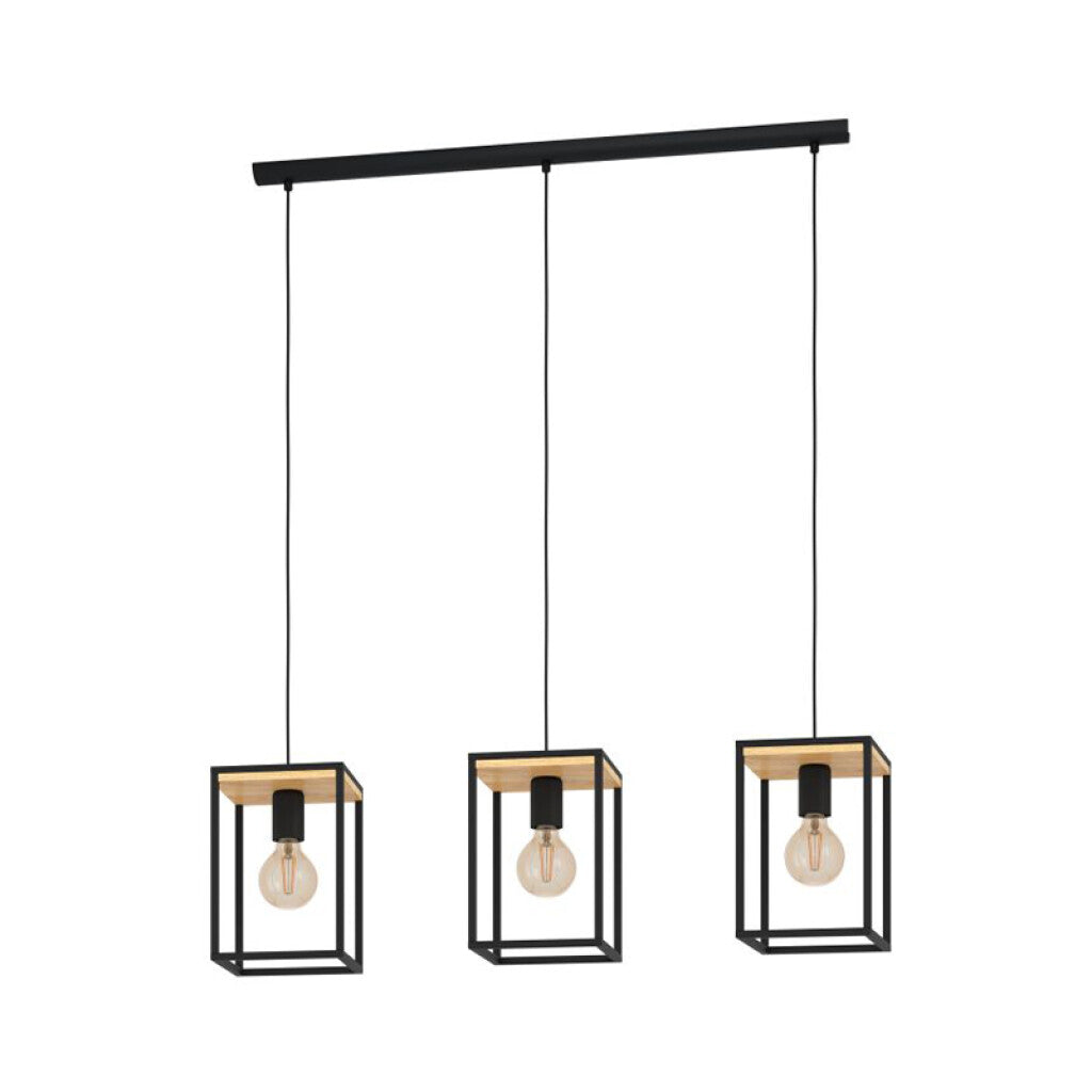 Lámpara colgante acero negro madera LIBERTAD - EG4320