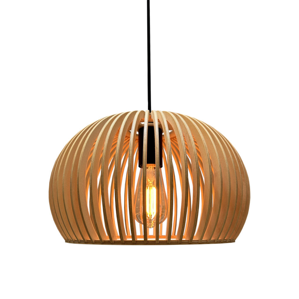 Lámpara colgante campana c/varillas madera Ø33cm - IX9135