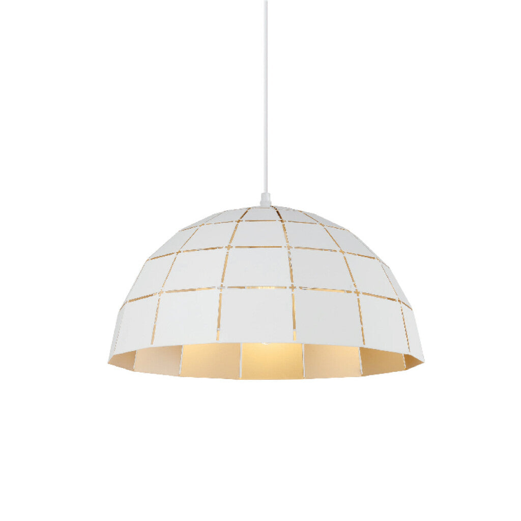 Lámpara colgante campana calada blanco cobre Ø40cm - IX9026
