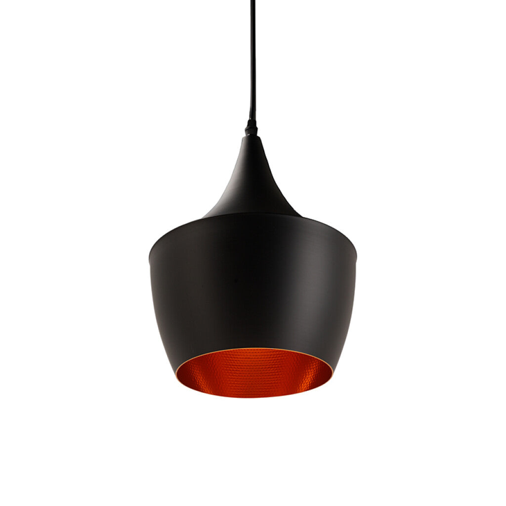 Lámpara colgante campana de aluminio negro Ø24cm - IX9156