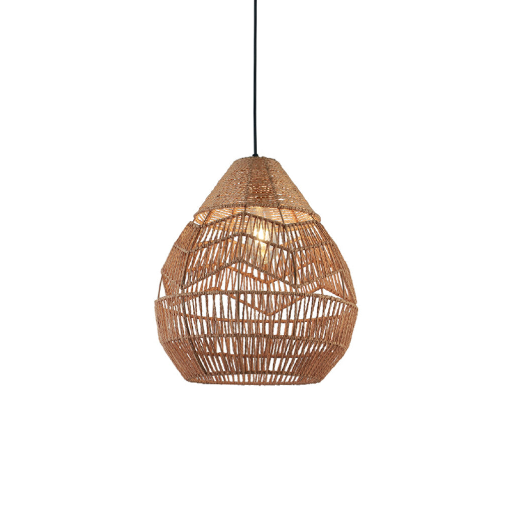 Lámpara colgante campana de metal y cuerda Ø38cm - IX9179