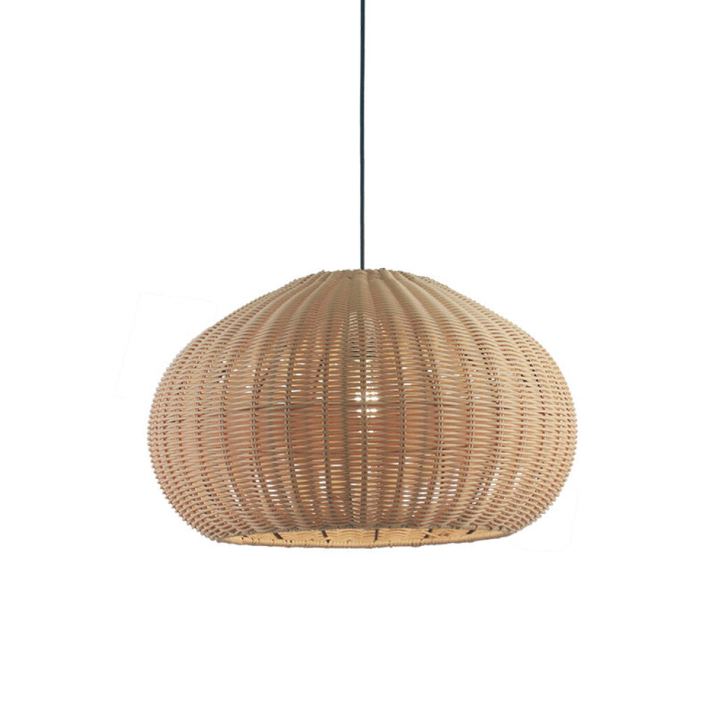 Lámpara colgante campana de ratán E27 Ø500x310mm - IX9518