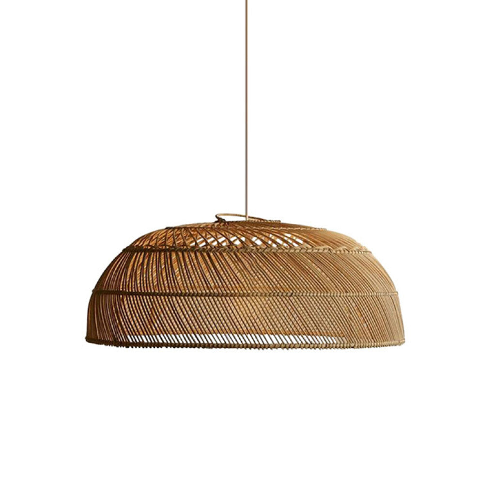 Lámpara colgante campana de ratán E27x3 Ø800x290mm - IX9524