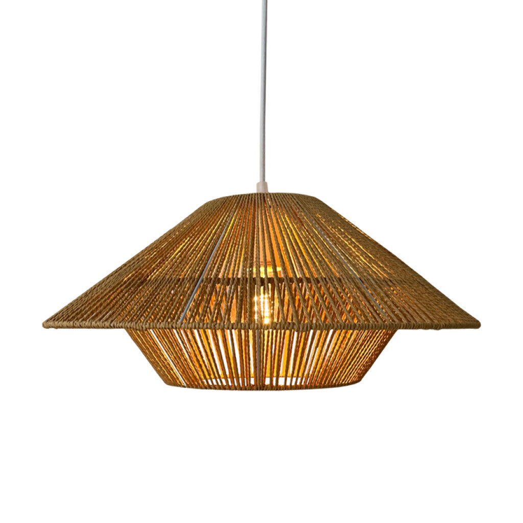 Lámpara colgante campana hilos marrón claro Ø50cm - IX9182