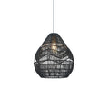 Lámpara colgante campana metal y cuerda negro Ø38 - IX9178
