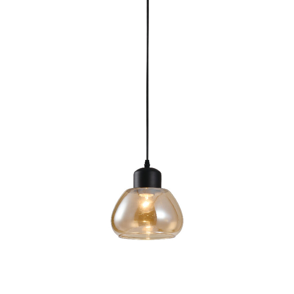 Lámpara colgante campana tulipa vidrio ámbar Ø19cm - IX9084