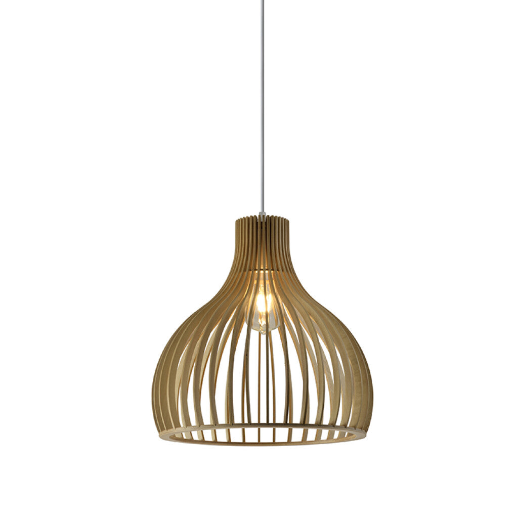 Lámpara colgante campana varillas de madera Ø35cm - IX9134