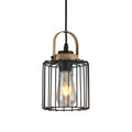 Lámpara colgante cilíndrico reja metal negro Ø15cm - IX9158