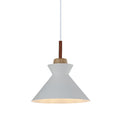 Lámpara colgante cónico de metal blanco Ø25cm - IX9038