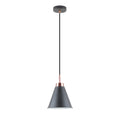 Lámpara colgante cónico de metal negro y cromo Ø18 - IX9005