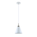 Lámpara colgante cónico metal blanco y cromo Ø18cm - IX9003