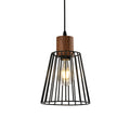 Lámpara colgante cónico reja metal negro Ø20cm - IX9157