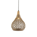 Lámpara colgante de cuerda tipo red y madera Ø31cm - IX9150