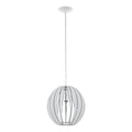 Lámpara colgante de madera blanco Ø30 COSSANO - EG3146