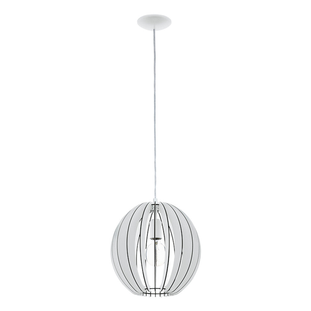 Lámpara colgante de madera blanco Ø30 COSSANO - EG3146