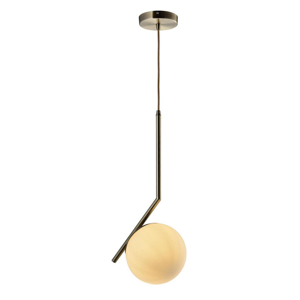 Lámpara colgante de metal y vidrio opal Ø25cm - IX9121