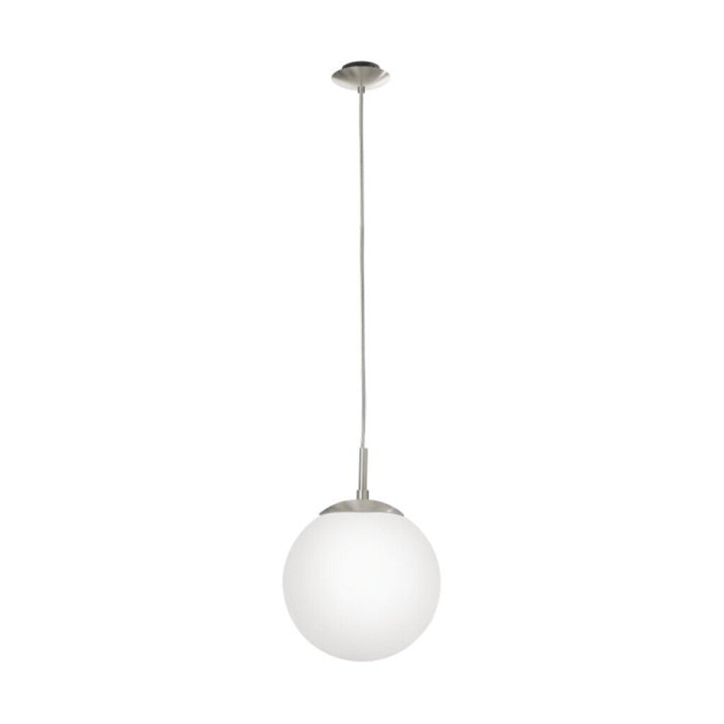 Lámpara colgante de vidrio, estr. niquelada Ø20cm - EG0143