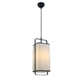 Lámpara colgante E27 Ø180mm acero negro y tela - IX9560