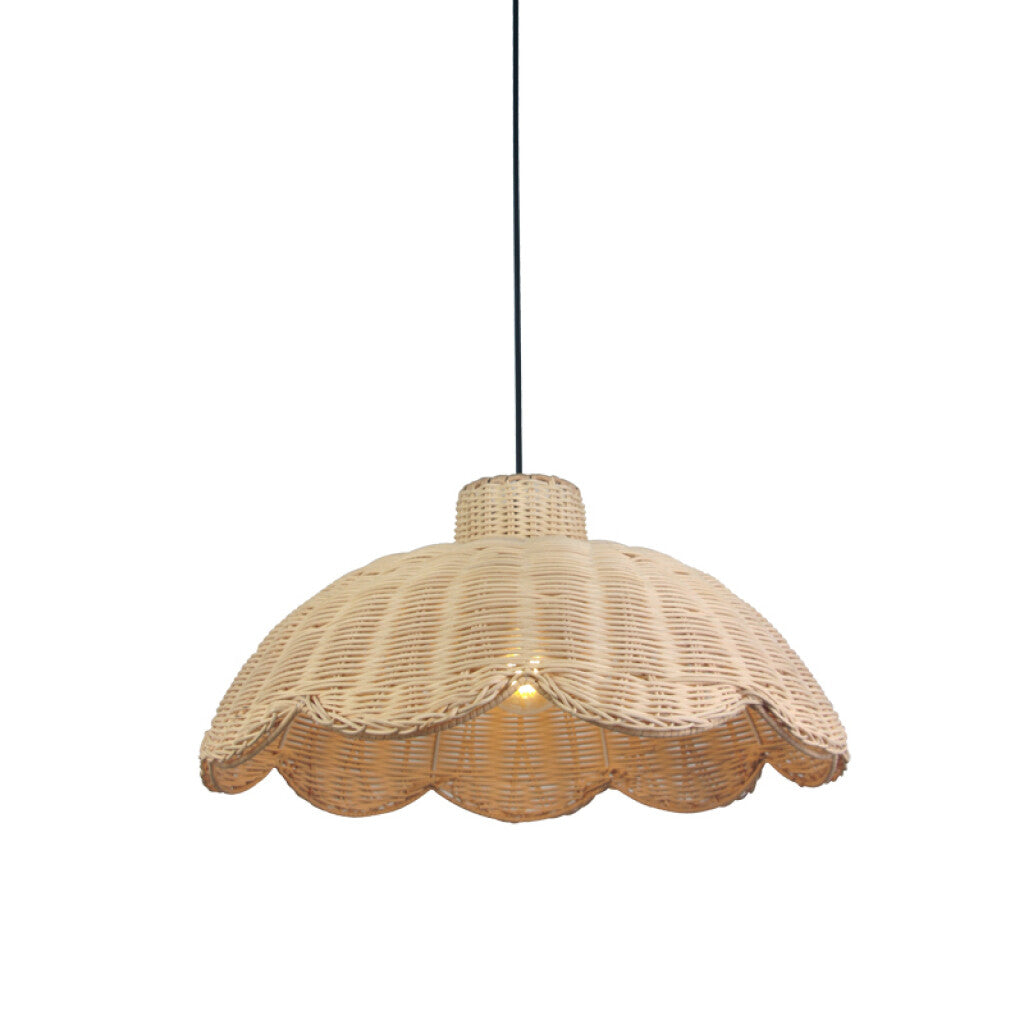 Lámpara colgante en ratán E27 Ø500x250mm - IX9548