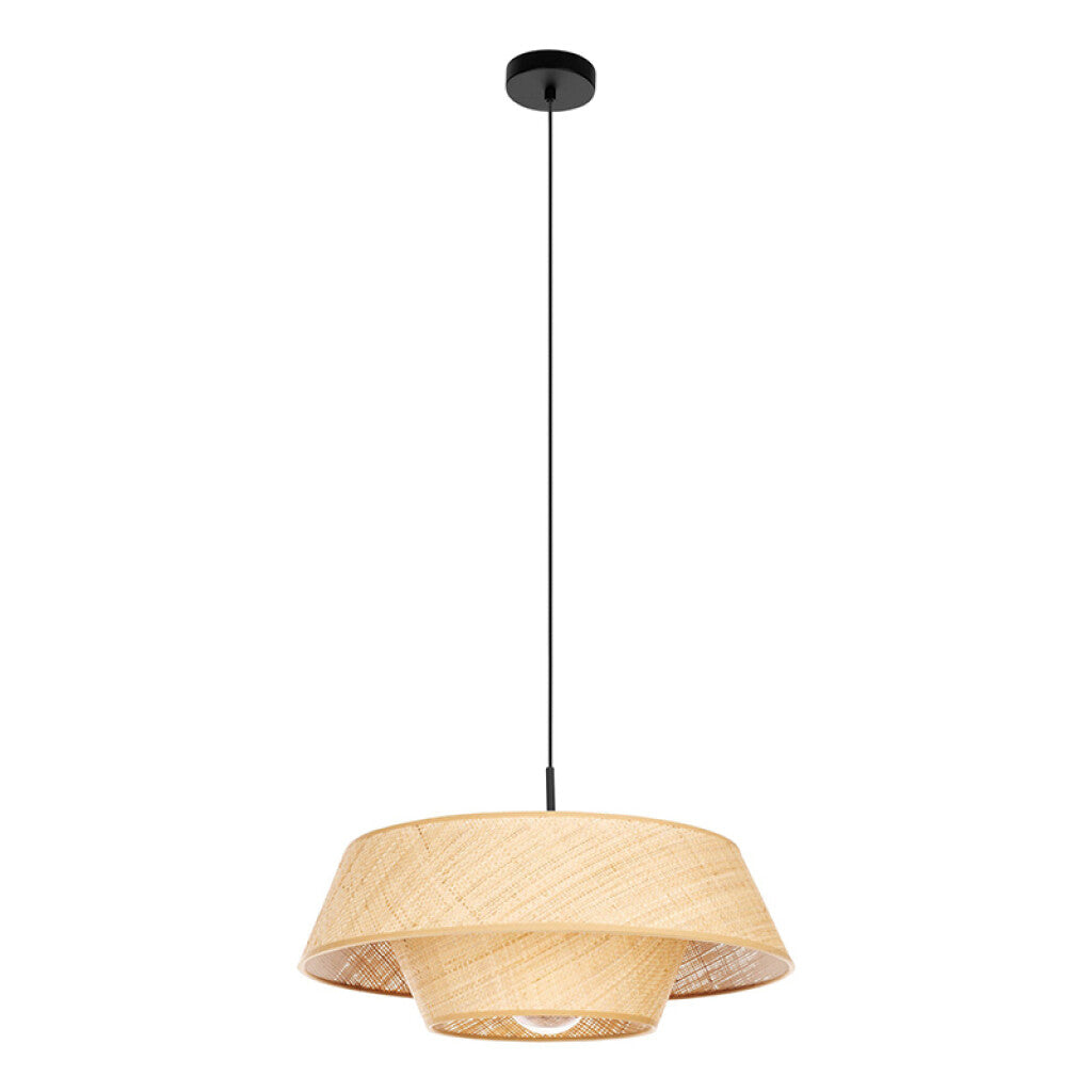 Lámpara colgante fibra natural beige E27 MARFORD - EG0046