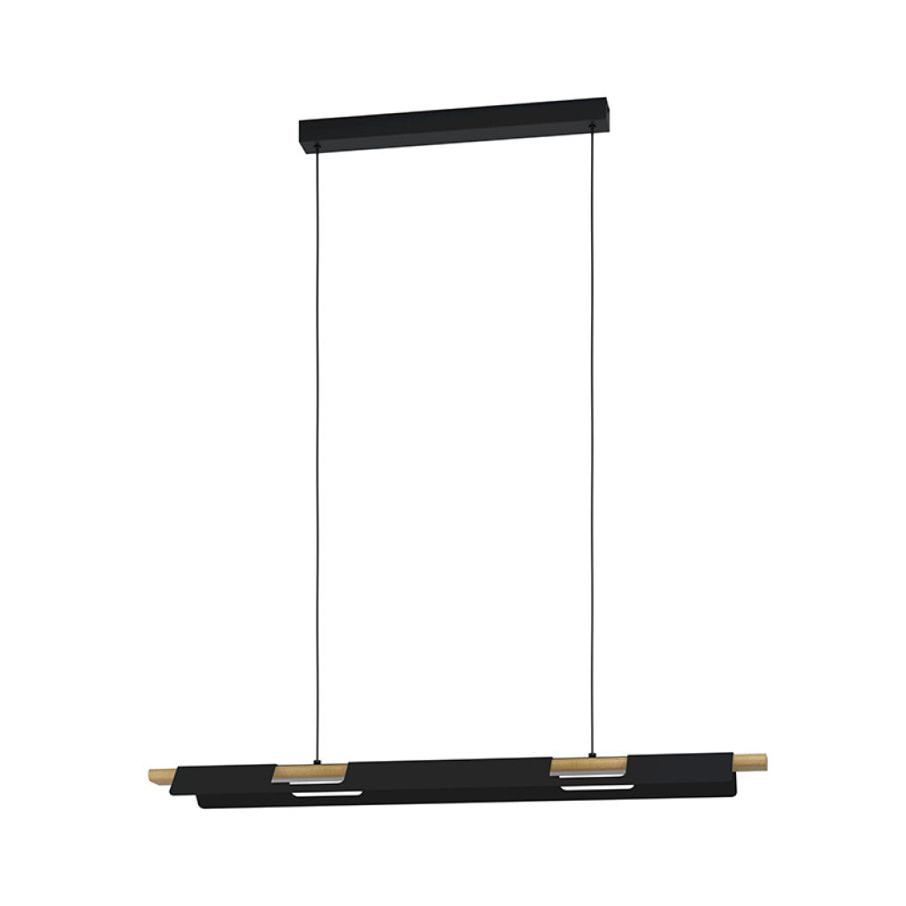 Lámpara colgante LED largo acero/madera 27W ERMUA - EG0868