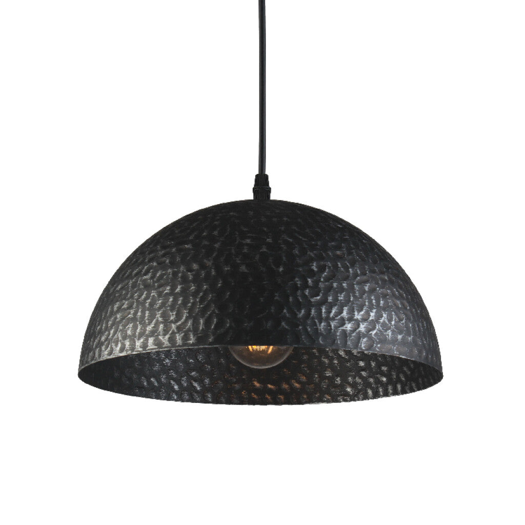 Lámpara colgante media esfera metal negro Ø30cm - IX9098