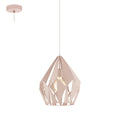 Lámpara colgante metal calado rosa Ø31cm CARLTON-P - EG0227