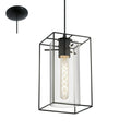 Lámpara colgante metal negro/ vidrio opal LONCINO - EG0241
