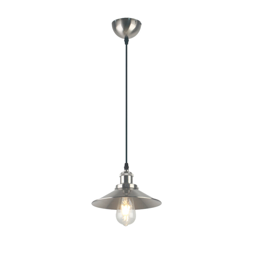 Lámpara colgante metal níquel industrial Ø22cm - IX9031