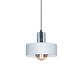 Lámpara colgante metálico blanco y cromo Ø200mm - JU0378
