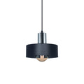 Lámpara colgante metálico negro y cromo Ø200mm - JU0376