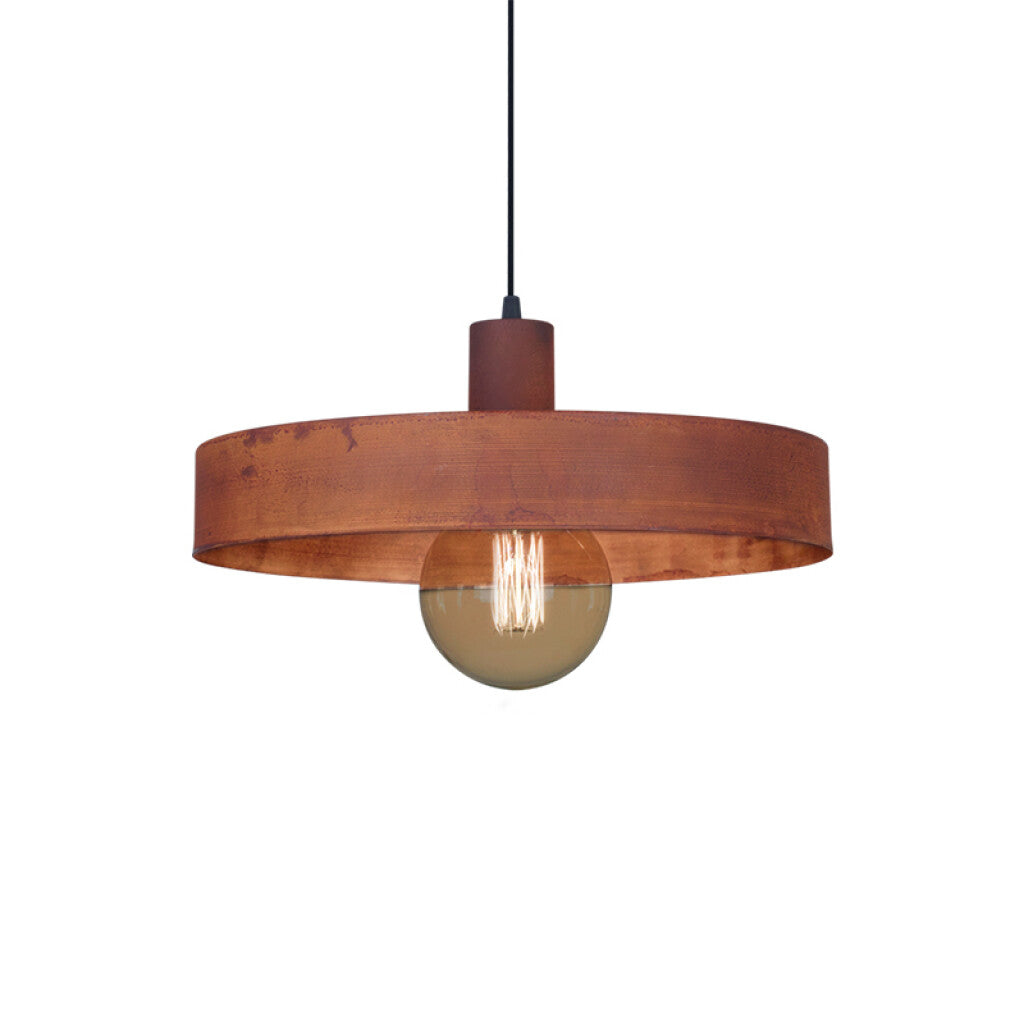 Lámpara colgante metálico óxido 1xE27 Ø400mm - JU0372
