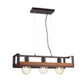 Lámpara colgante tipo barra de metal/madera 60cm - IX9055