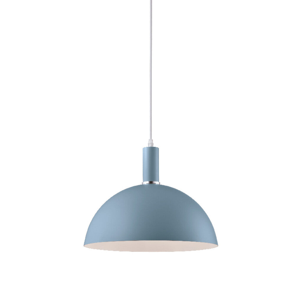 Lámpara colgante tipo campana de metal celeste Ø35 - IX9006