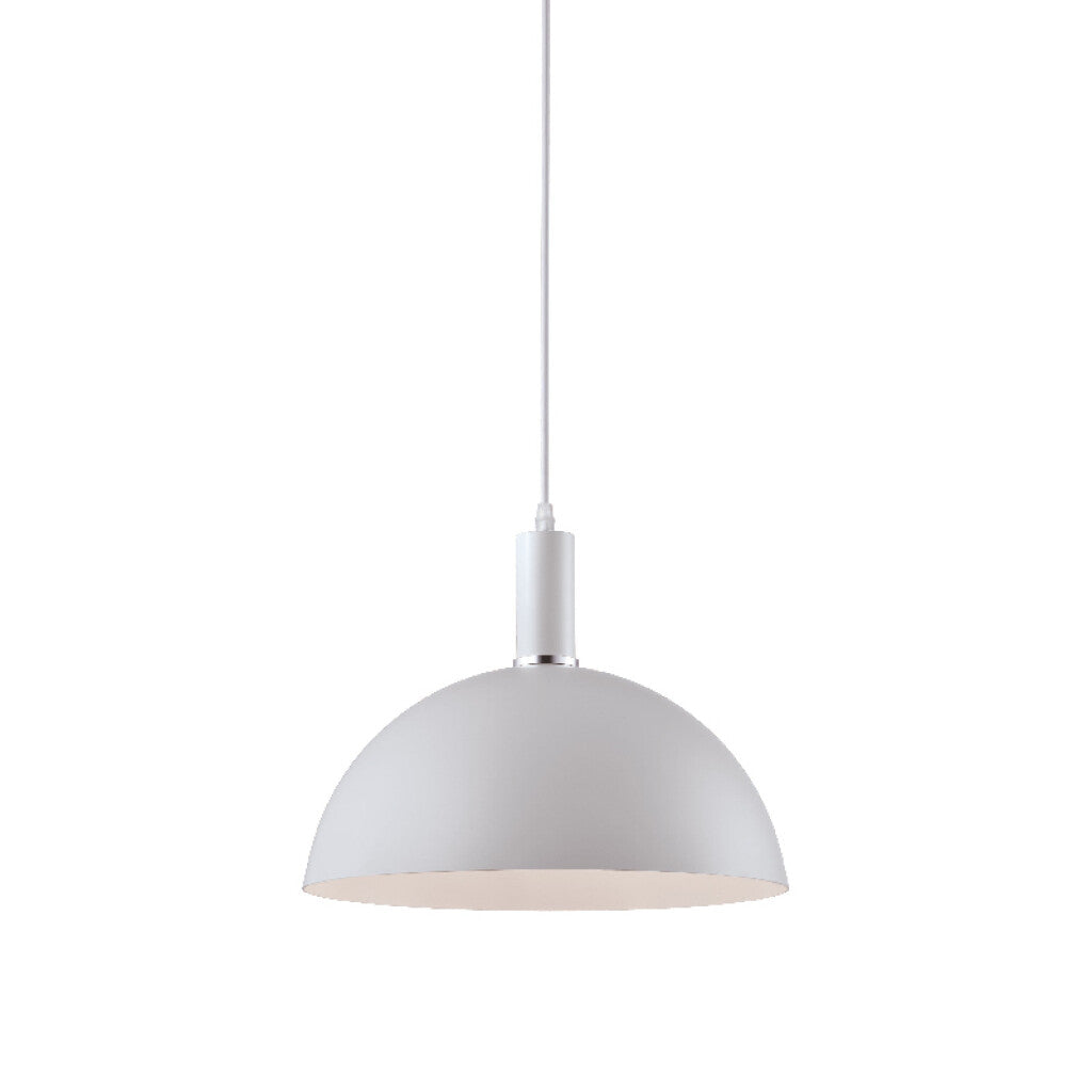 Lámpara colgante tipo campana metal blanco Ø35cm - IX9002