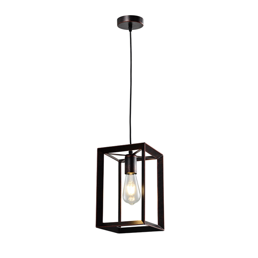 Lámpara colgante tipo farol metal negro 1xE27 - IX9127