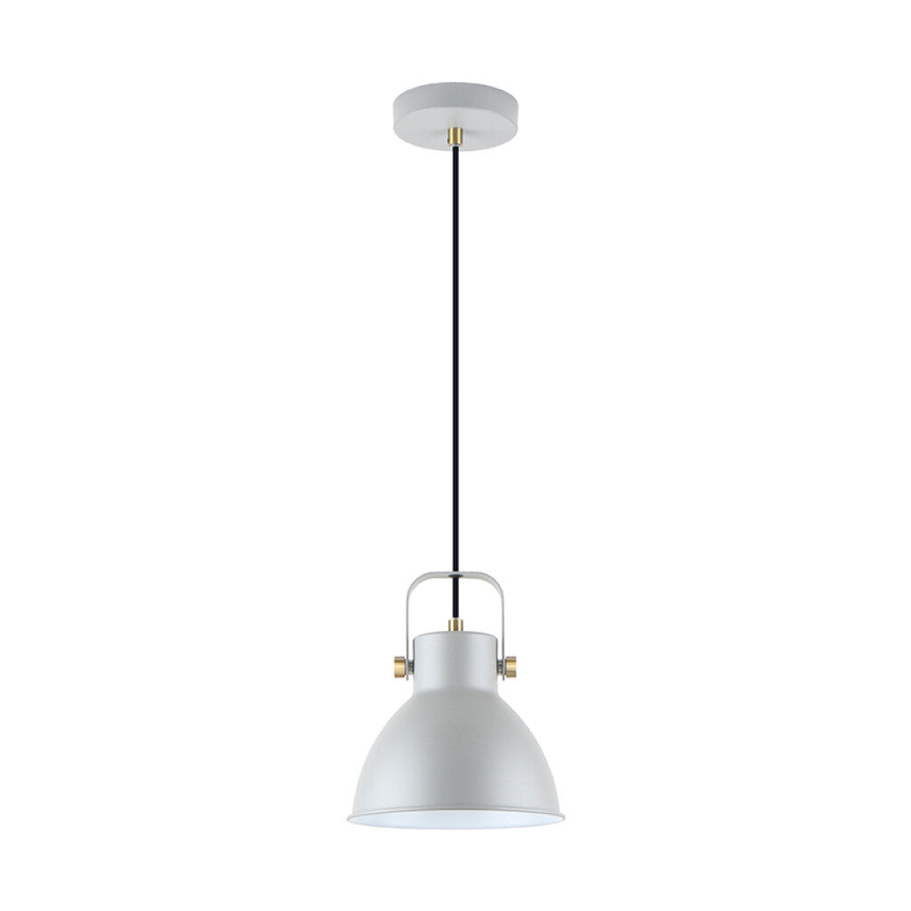Lámpara colgante vintage campana metal blanco Ø20 - IX9033X